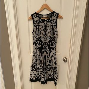 Shoshanna Knit Black and Gray Dress